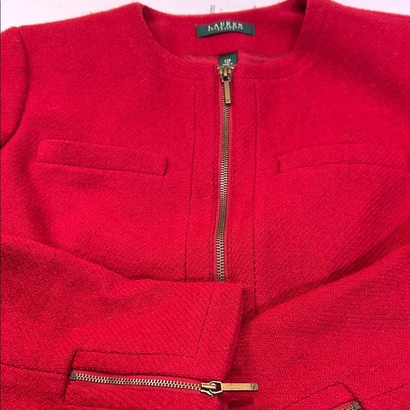 Lauren Ralph Lauren Red Petite Jacket - Picture 7 of 16